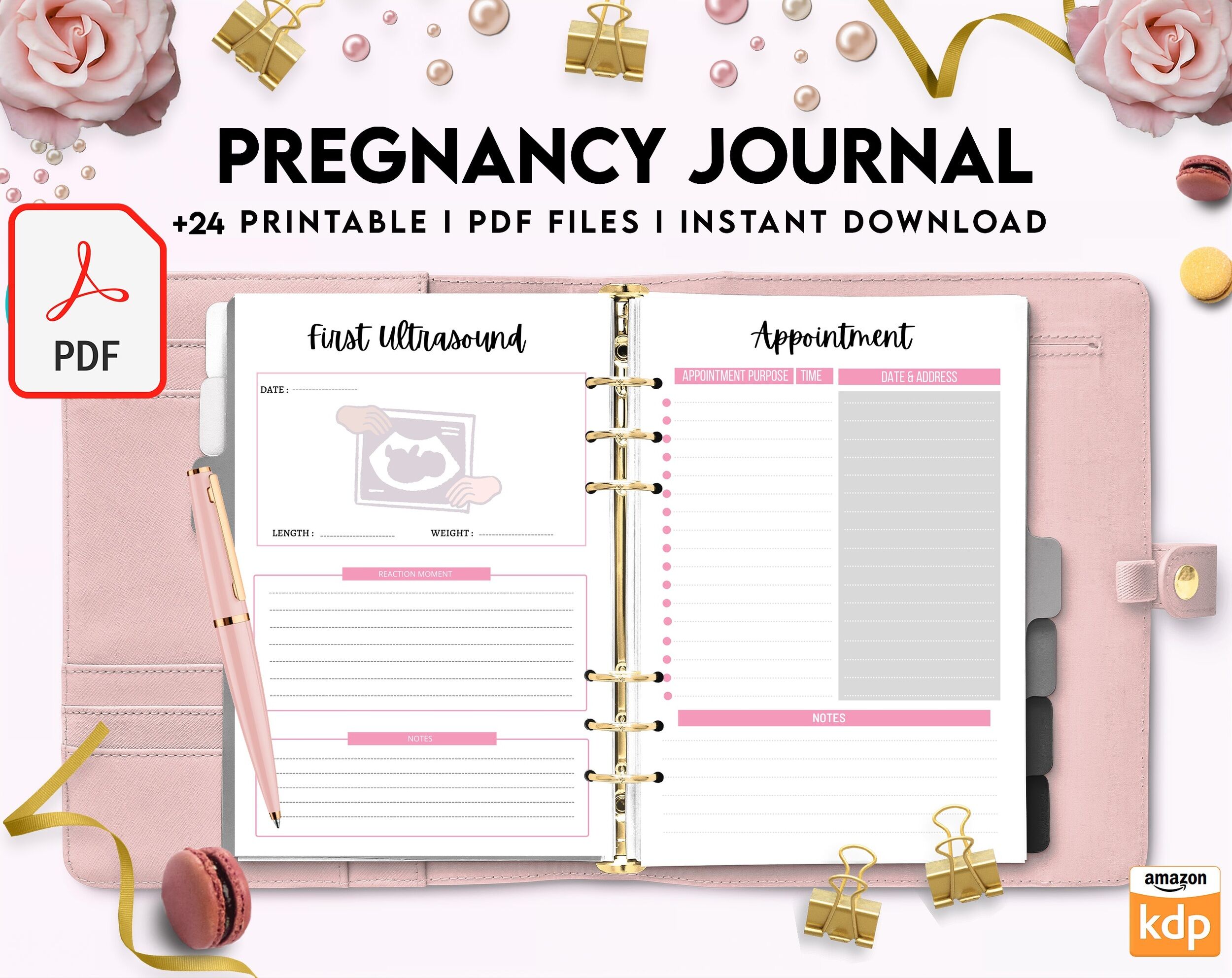 Pregnancy Journal, Pregnancy Keepsake Planner, Hospital Packing