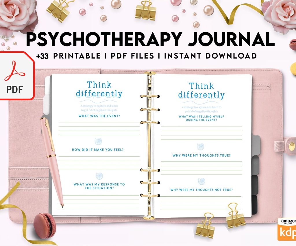 Thought Challenging Worksheets, CBT Therapy, Therapy Journal, Mental Health 8×11 inch pages size, Thought Processing, Cognitive Behavioral Therapy anxiety journal