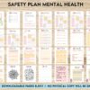 Safety Plans Journal, Mental Health Worksheets, Problem Solving, self care, PDF Printable, 8,5×11″ A4 size anxiety