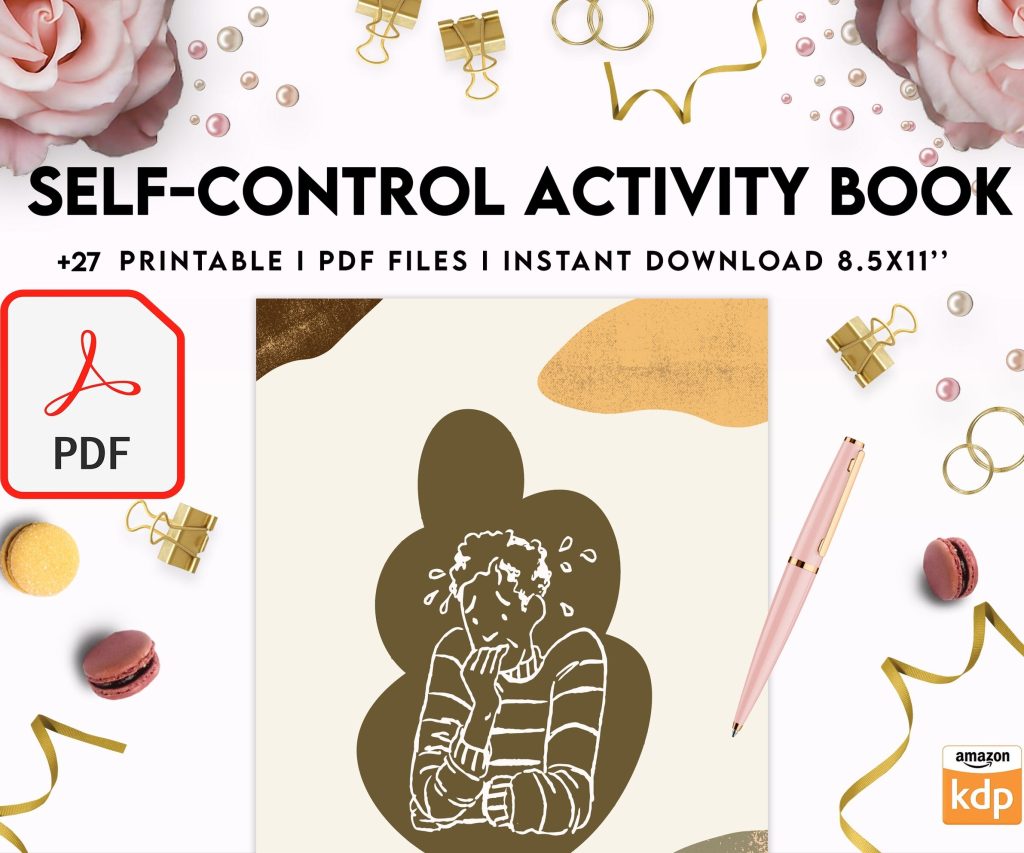 Control 8×11 inch pages size Interactive Worksheet Journal Inserts Planner Notebook Template Therapy Psychology Mental Health School Counseling Tools, PDF Printable, 8,5×11″ A4 size anxiety journal