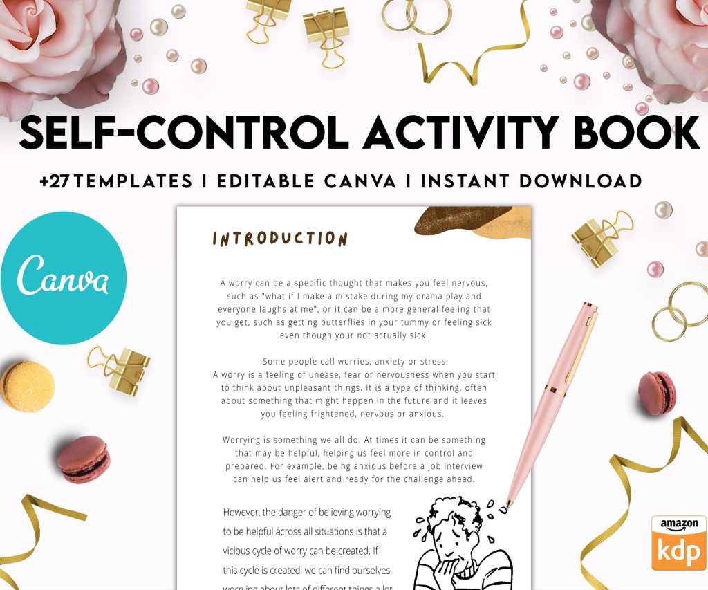 Control Editable Templates Interactive Worksheet Journal Inserts Planner Notebook Template Therapy Psychology Mental Health School Counseling Tools, Canva Editable Templates, interior anxiety journal