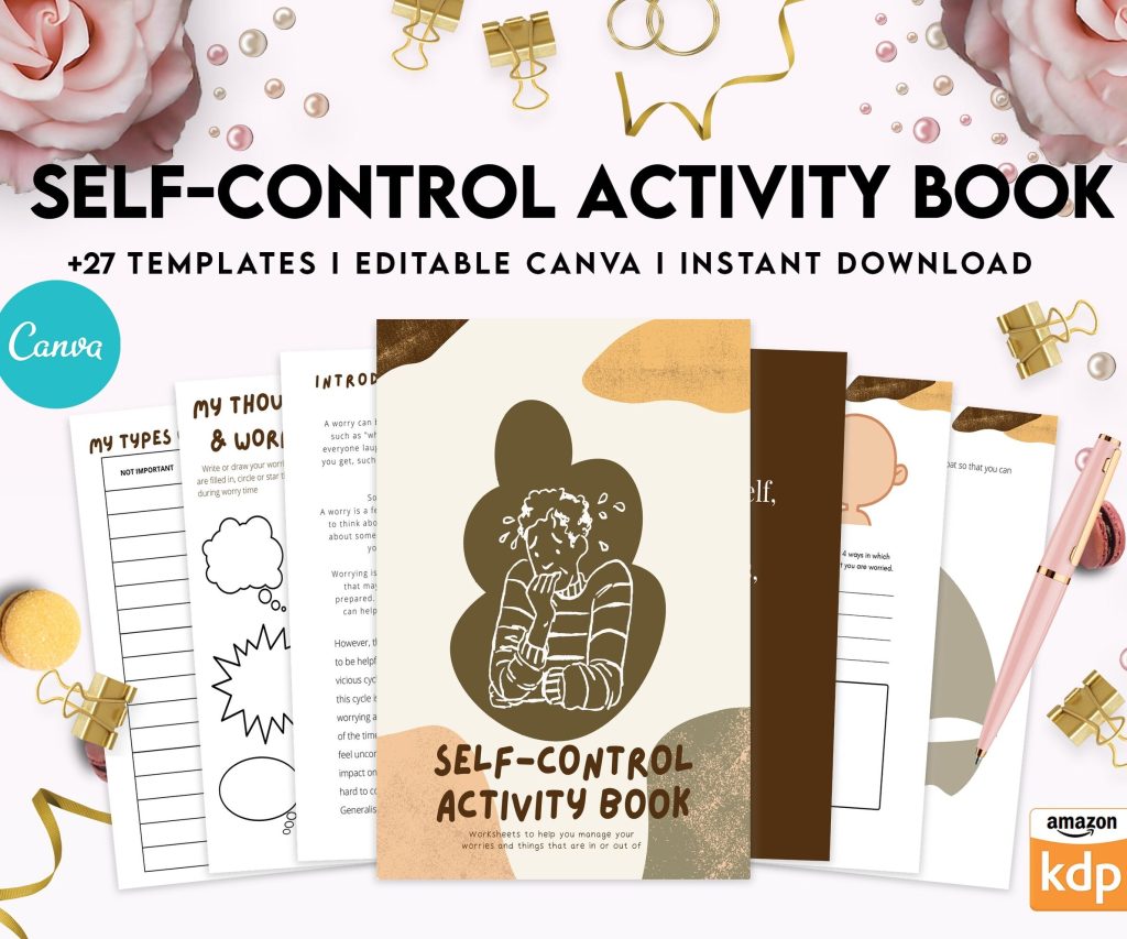 Control Editable Templates Interactive Worksheet Journal Inserts Planner Notebook Template Therapy Psychology Mental Health School Counseling Tools, Canva Editable Templates, interior anxiety journal