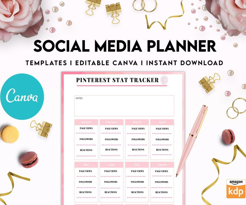 Social media planner, Social media journal, Weekly planner, Post planner, Stories Planner, feed Planner, Canva Editable Templates, interior business planner