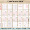 student planner printable Planner , Weekly Schedule, Grade Tracker, Assignment Tracker, Study Planner, Class overview, Canva Editable Templates, interior 2023 student planner