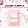 Student Journal Student Planner , Weekly Schedule, Grade Tracker, Assignment Tracker, Study Planner, Class overview, PDF Printable, 8,5×11″ A4 size