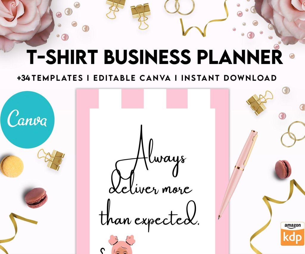 T-shirt Business Planner Template, T-shirt Order form, Invoice, Tracker Etc. , Canva Editable Templates, interior business invoice