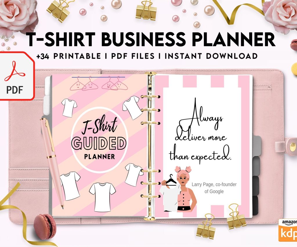 T-shirt Business Planner Template, T-shirt Order form, Invoice, Tracker Etc. , PDF Printable, 8,5×11″ A4 size business invoice
