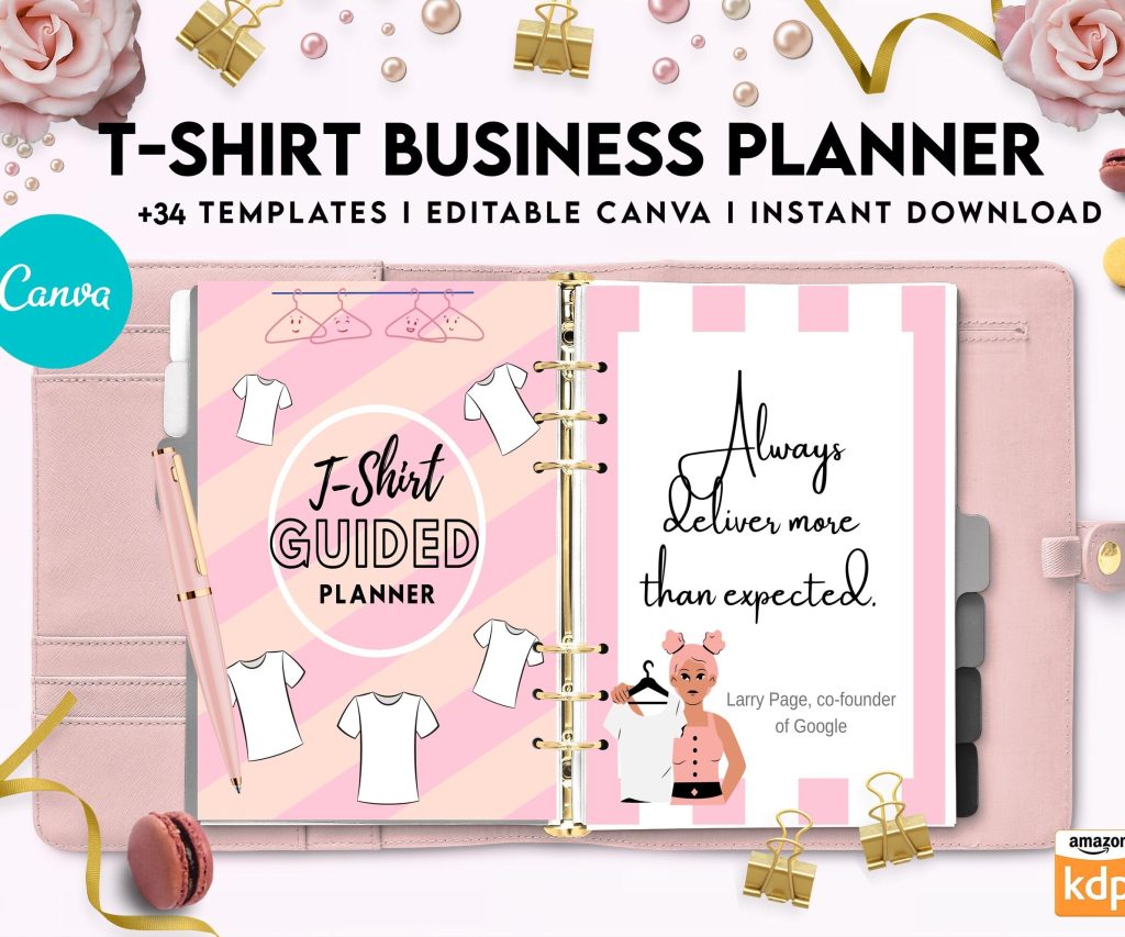 T-shirt Business Planner Template, T-shirt Order form, Invoice, Tracker Etc. , Canva Editable Templates, interior business invoice