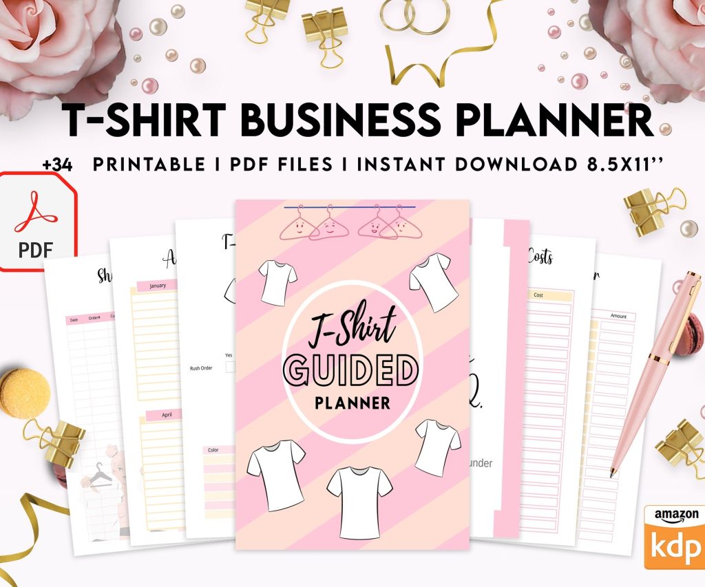 T-shirt Business Planner Template, T-shirt Order form, Invoice, Tracker Etc. , PDF Printable, 8,5×11″ A4 size business invoice