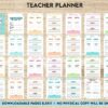 Teacher Planner, Teacher Journal, teacher Bundle pages, Canva Editable Templates, interior 2023 teacher planner