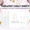 Therapist Planner, Therapist insert cheat sheets for documentation & clinical work, therapy sheets PDF Printable, 8,5×11″ A4 size