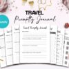 Travel Journal Travel Promptly Journal 36 Editable Templates, 8.5×11″ Canva Planner editable interior COMMERCIAL Use Canva editable KDP interior