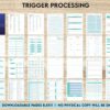 Mental Health Planner Trigger Processing journal, Thought Processing Journal Pages for daily self care, mental health, and emotion list with breakdown worksheets, Canva Editable Templates, interior anxiety journal