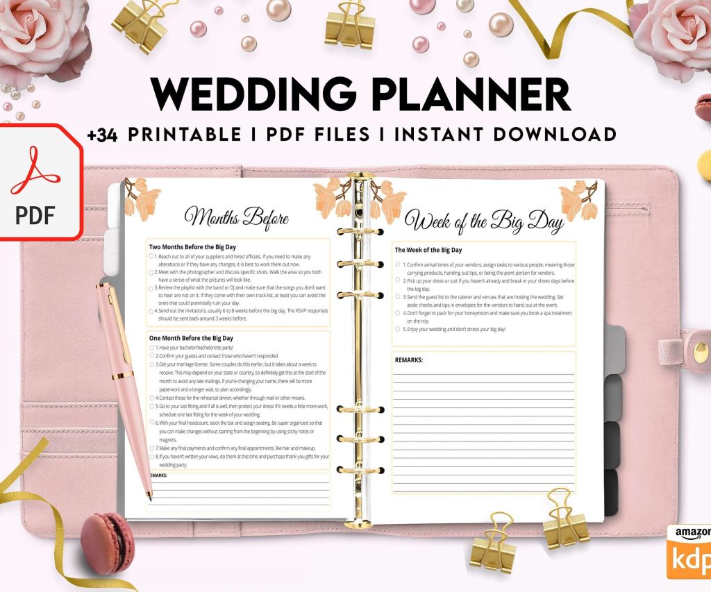Wedding Planner , Wedding Pages, Wedding Plan Bundle, Wedding Planning Book, Wedding Planner, PDF Printable, 8,5×11″ A4 size
