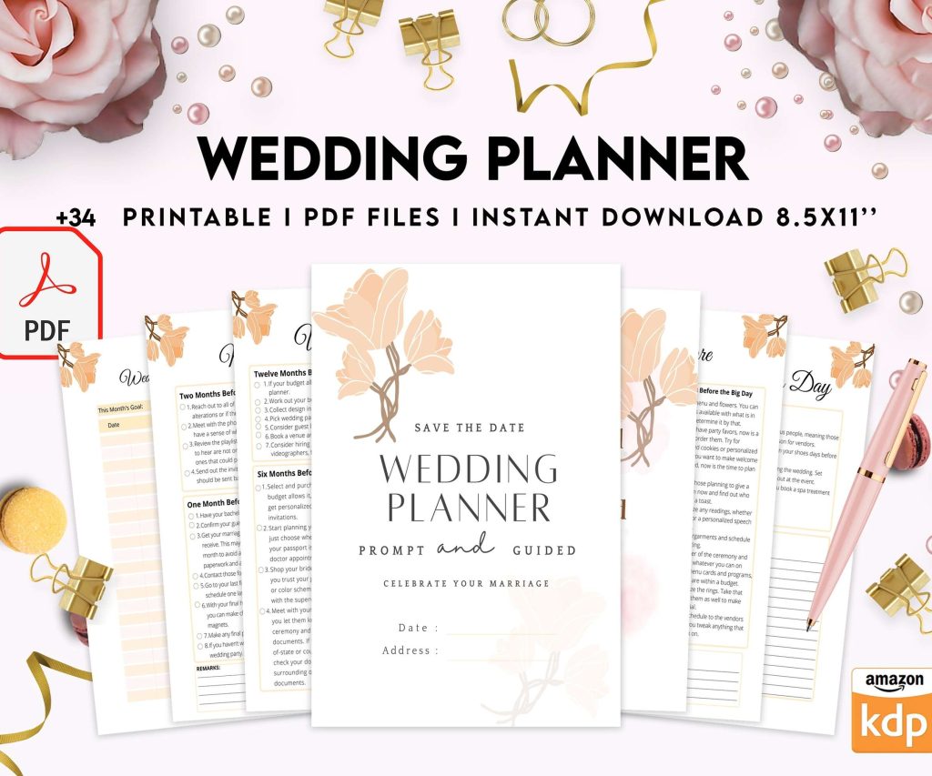 Wedding Planner , Wedding Pages, Wedding Plan Bundle, Wedding Planning Book, Wedding Planner, PDF Printable, 8,5×11″ A4 size