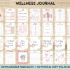 Wellness Journal Planner, Self care journal , Wellness Editable Templates Bundle Pages, Canva Editable Templates, interior gratitude journal