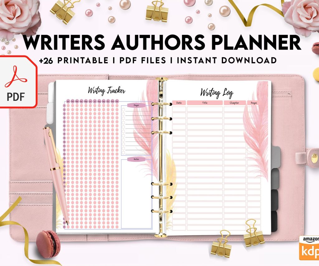 Author Planner, Writers Planner, Book Writing Planner, Novel Planner, PDF Printable, 8,5×11″ A4 size Author Planner