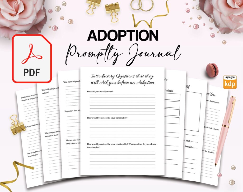 Adoption Promptly Journal 46 Pages, 8.5×11" Printable Planner COMMERCIAL Use Adoption Promptly Journal