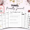 Travel Promptly Journal 36 Pages Templates, 8.5×11" Printable Planner COMMERCIAL Use guided journal