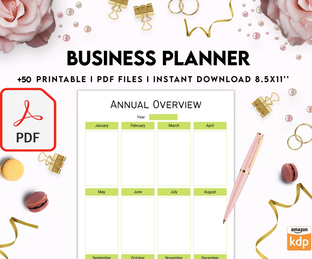 Free Business Planner, Small business Planner PDF Printable, 8,5×11 inch A4 size, For journal, Notebook, Binder… binder Planner printable