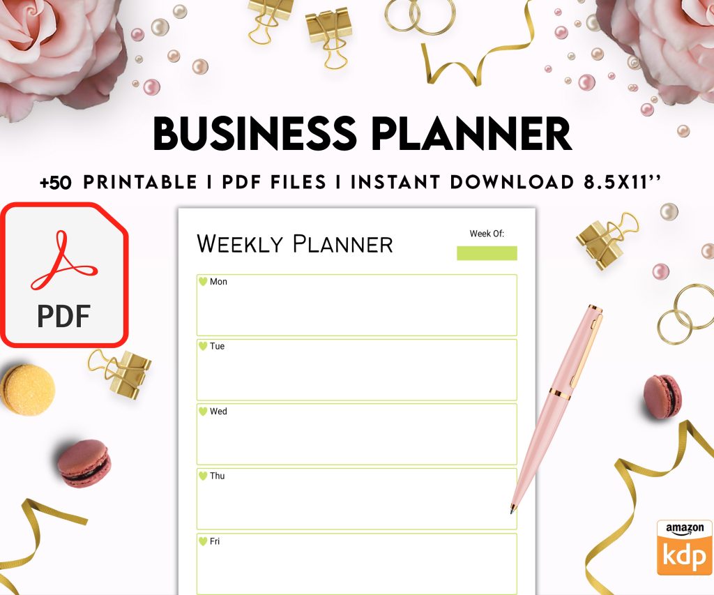 Free Business Planner, Small business Planner PDF Printable, 8,5×11 inch A4 size, For journal, Notebook, Binder… binder Planner printable