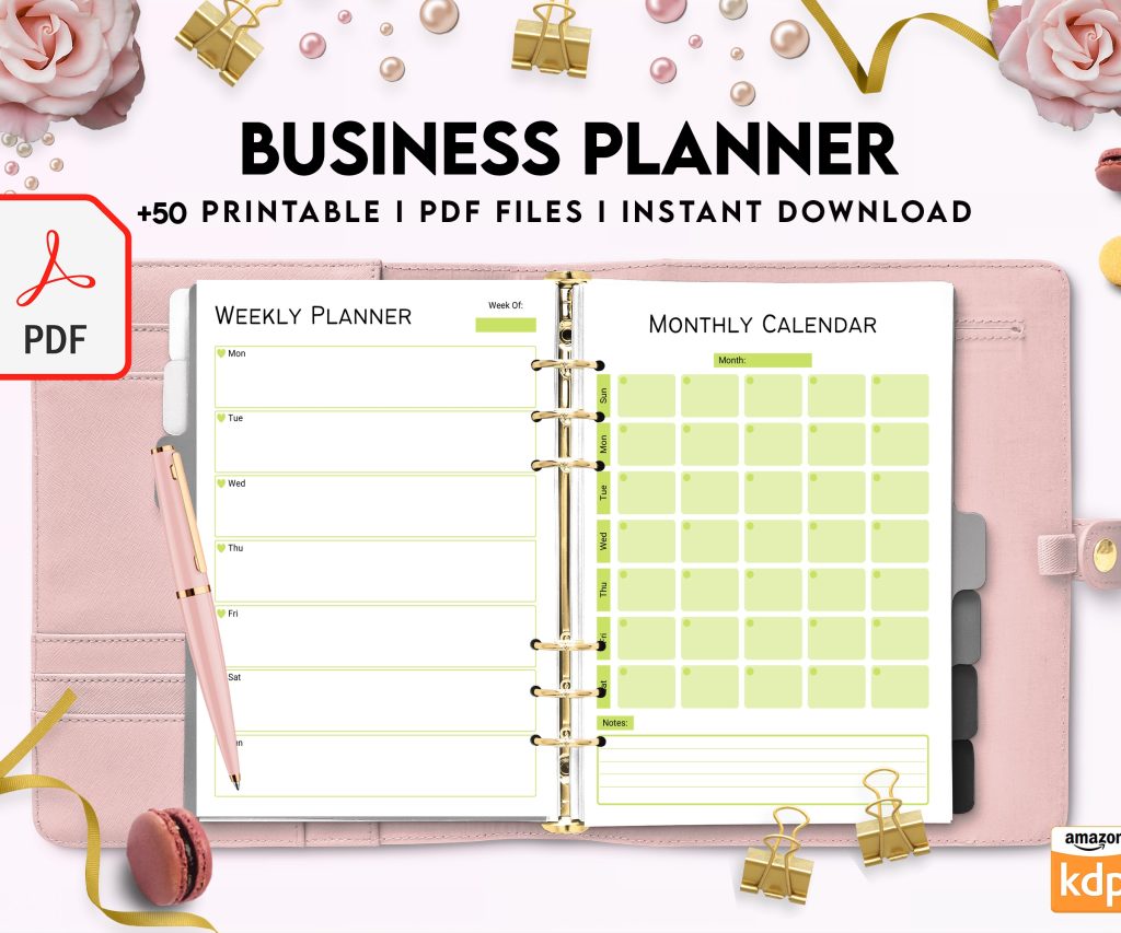 Free Business Planner, Small business Planner PDF Printable, 8,5×11 inch A4 size, For journal, Notebook, Binder… binder Planner printable