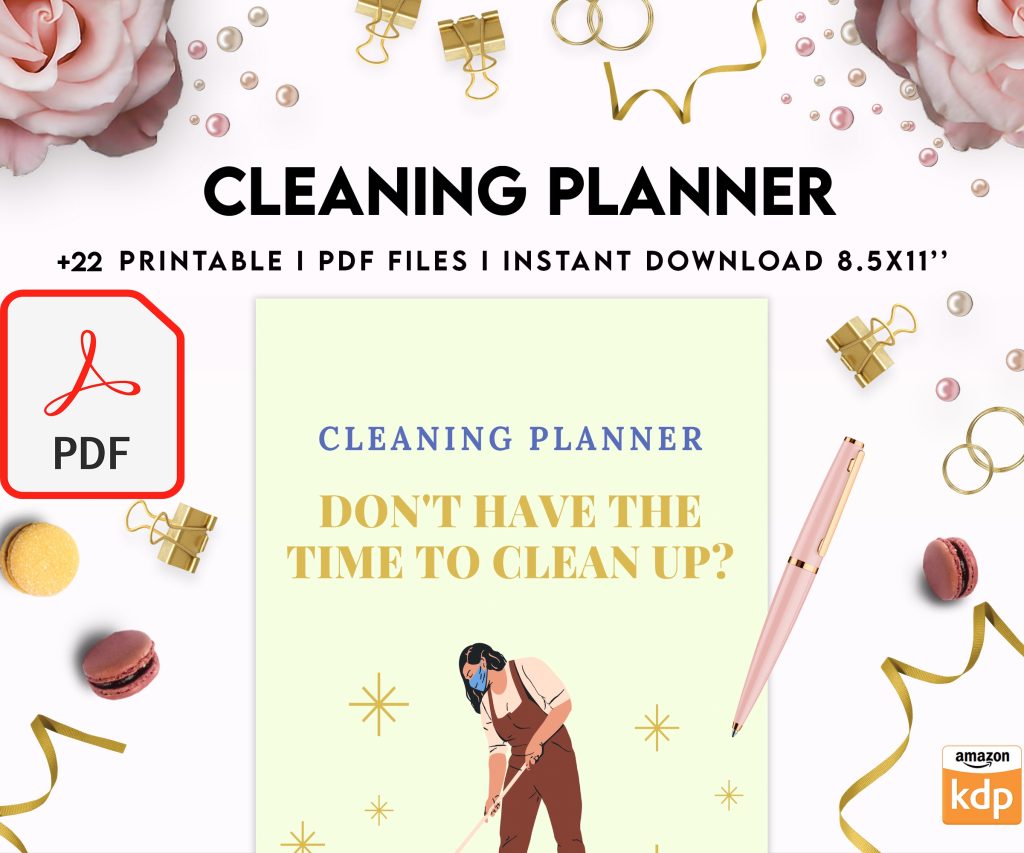 Free Cleaning Planner PDF Printable, 8,5×11 inch A4 size, For journal, Notebook, Binder… binder Planner printable