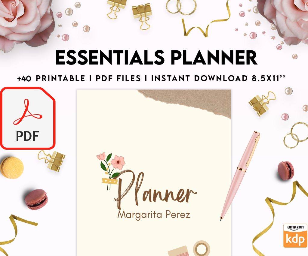 Free Essentials Planner PDF Printable, 8,5×11 inch A4 size, For journal, Notebook, Binder… binder Planner printable