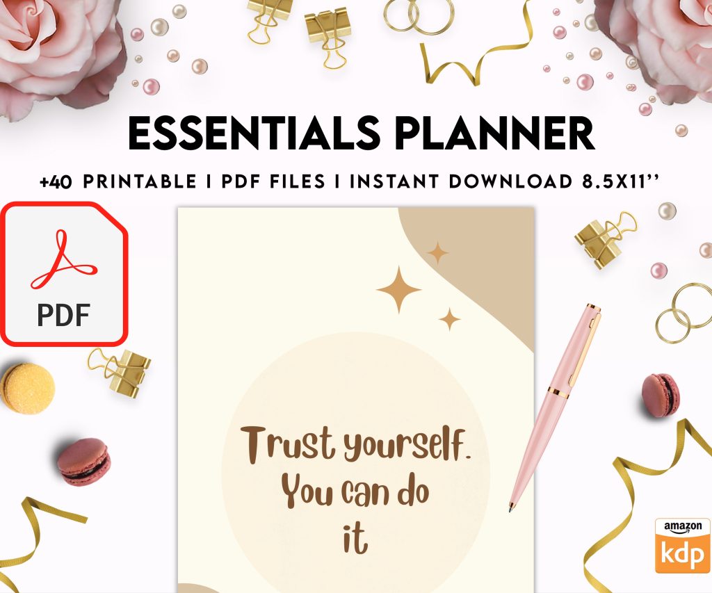 Free Essentials Planner PDF Printable, 8,5×11 inch A4 size, For journal, Notebook, Binder… binder Planner printable