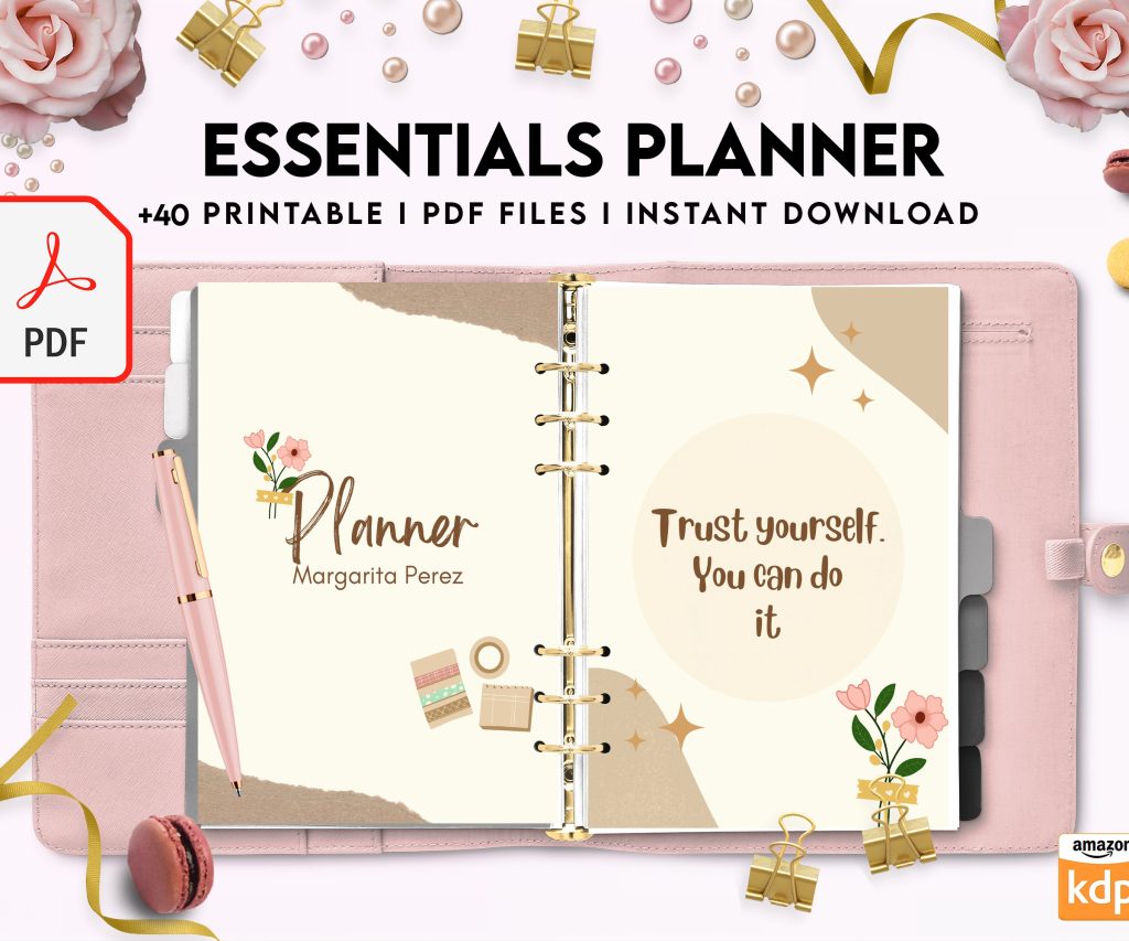 Free Essentials Planner PDF Printable, 8,5×11 inch A4 size, For journal, Notebook, Binder… binder Planner printable