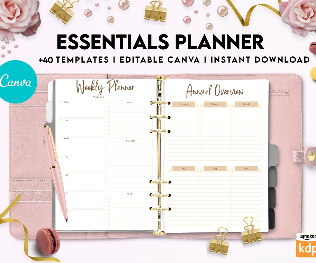 Free Essentials Planner PDF Printable, 8,5×11 inch A4 size, For journal, Notebook, Binder… binder Planner printable