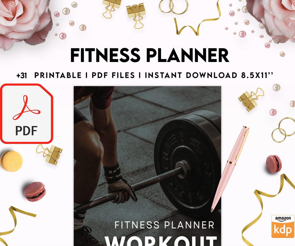 Free Fitness Planner PDF Printable, 8,5×11 inch A4 size, For journal, Notebook, Binder… binder Planner printable