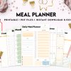 Free Meal Planner PDF Printable, 8,5×11 inch A4 size, For journal, Notebook, Binder… binder Planner printable