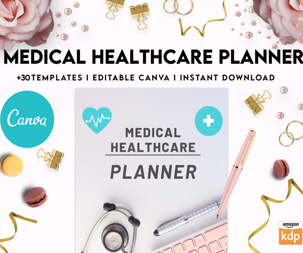 Free Medical Healthcare Planner PDF Printable, 8,5×11 inch A4 size, For journal, Notebook, Binder… binder Planner printable