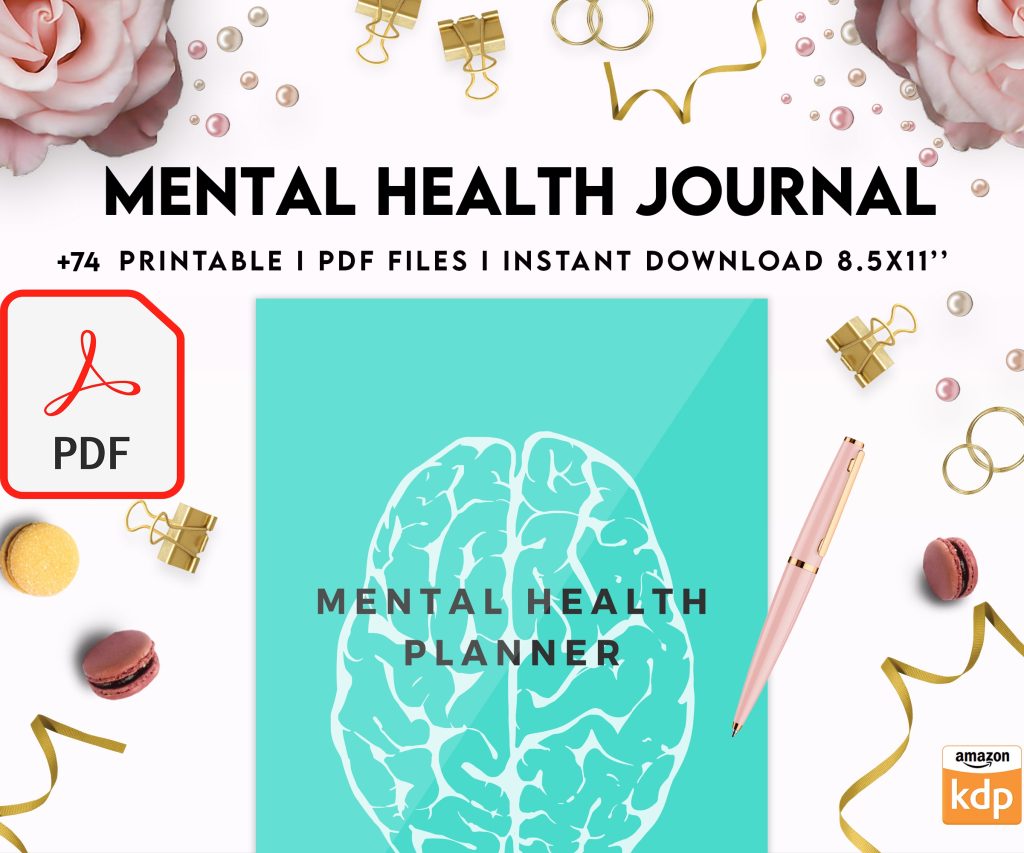 Free Mental Health Journal PDF Printable, 8,5×11 inch A4 size, For journal, Notebook, Binder… binder Planner printable
