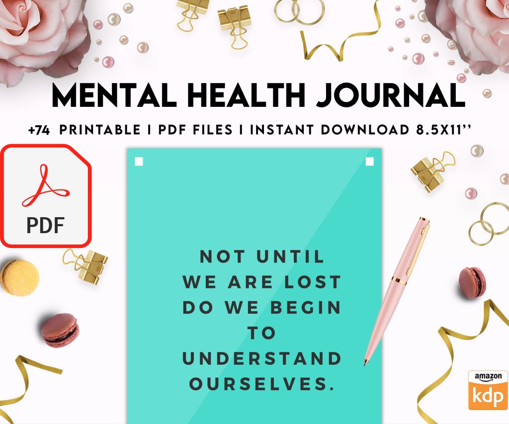 Free Mental Health Journal PDF Printable, 8,5×11 inch A4 size, For journal, Notebook, Binder… binder Planner printable