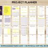 Free Project Planner PDF Printable, 8,5×11 inch A4 size, For journal, Notebook, Binder… binder Planner printable