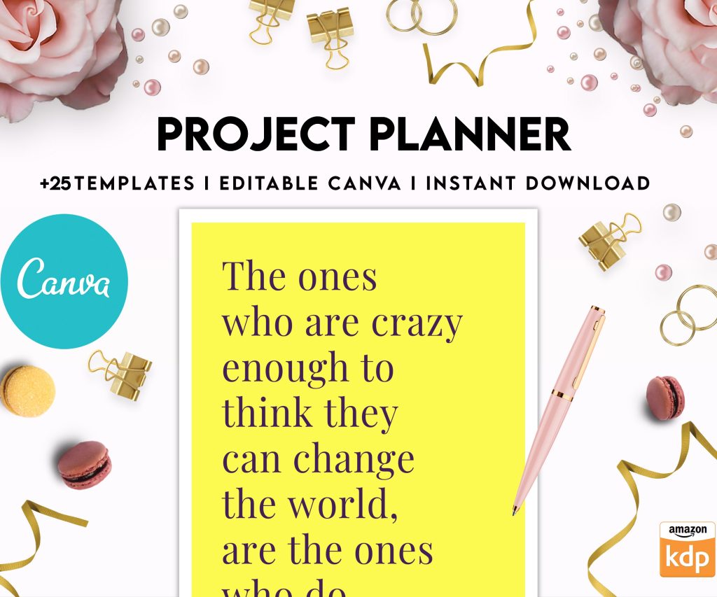 Free Project Planner PDF Printable, 8,5×11 inch A4 size, For journal, Notebook, Binder… binder Planner printable