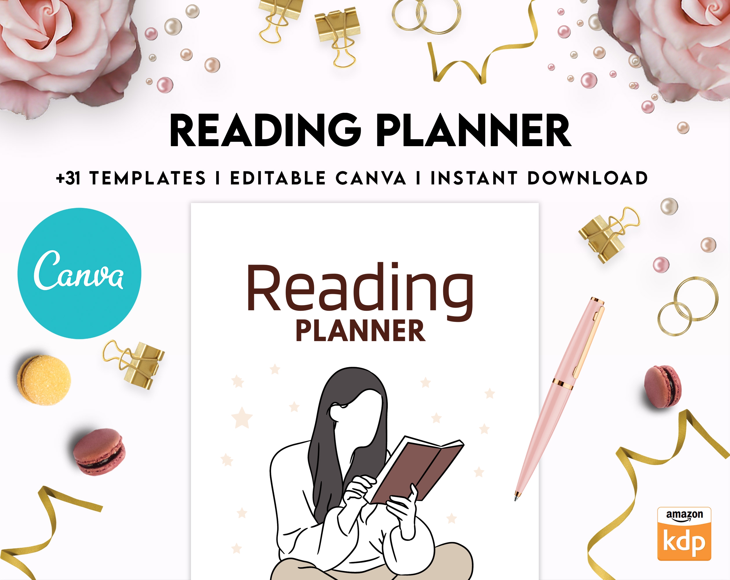 Free Reading Planner PDF Printable, 8,5×11 inch A4 size, For journal, Notebook, Binder… binder Planner printable