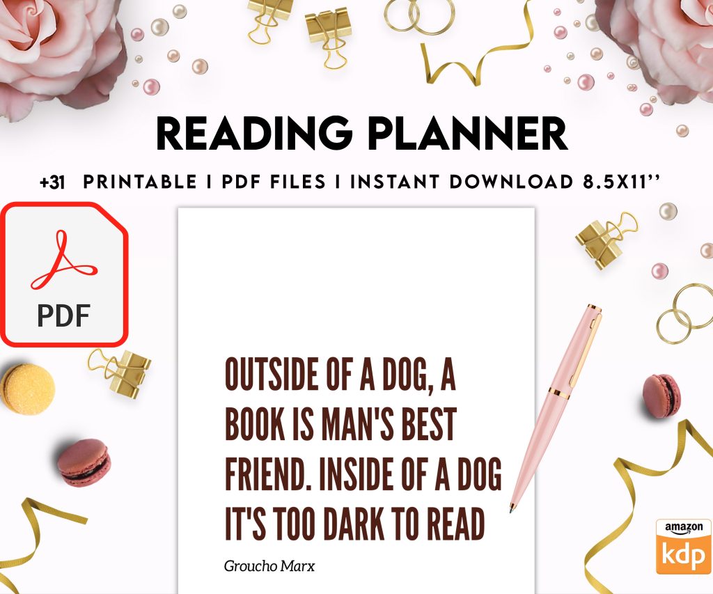 Free Reading Planner PDF Printable, 8,5×11 inch A4 size, For journal, Notebook, Binder… binder Planner printable