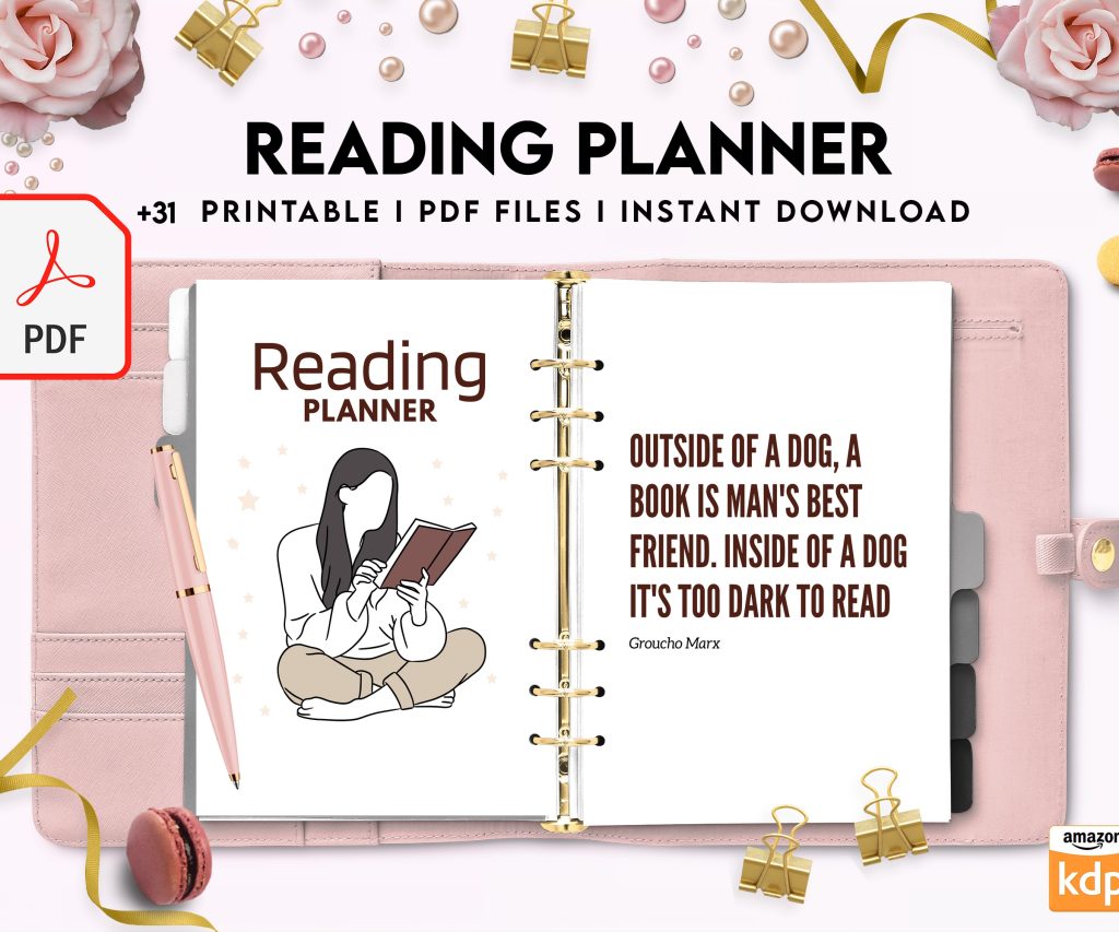 Free Reading Planner PDF Printable, 8,5×11 inch A4 size, For journal, Notebook, Binder… binder Planner printable