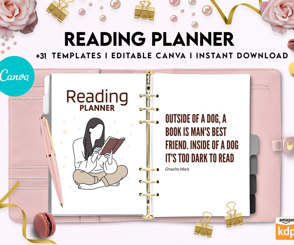 Free Reading Planner PDF Printable, 8,5×11 inch A4 size, For journal, Notebook, Binder… binder Planner printable