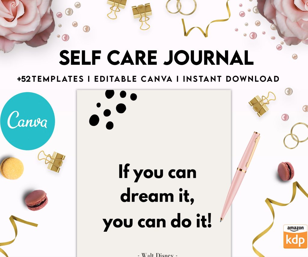 Free Self Care Journal PDF Printable, 8,5×11 inch A4 size, For journal, Notebook, Binder… binder Planner printable