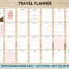 Free Travel Planner PDF Printable, 8,5×11 inch A4 size, For journal, Notebook, Binder… binder Planner printable