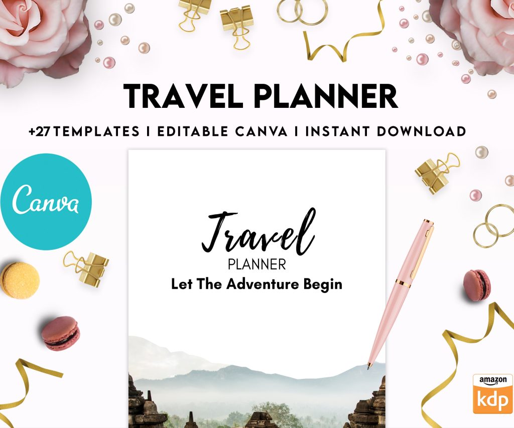 Free Travel Planner PDF Printable, 8,5×11 inch A4 size, For journal, Notebook, Binder… binder Planner printable