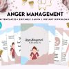 Anger Management for Teens Anger Management for Adults, therapy journal , mental health, self care journal, Canva Editable Templates