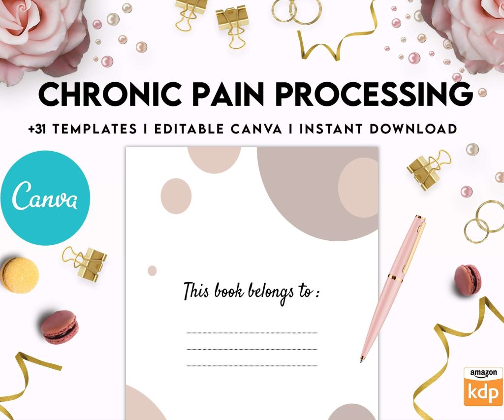 Chronic Pain Processing, chronic fatigue, chronic illnes, Pain tracker, Canva Editable Templates