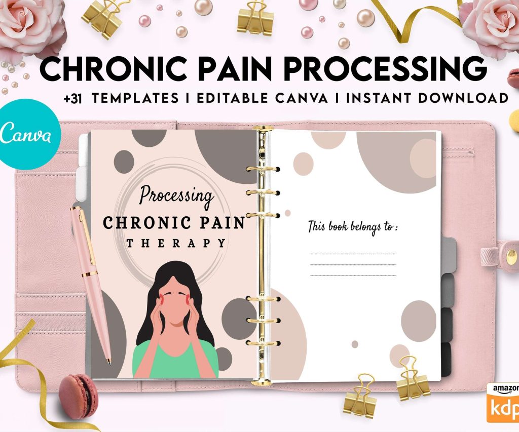 Chronic Pain Processing, chronic fatigue, chronic illnes, Pain tracker, Canva Editable Templates