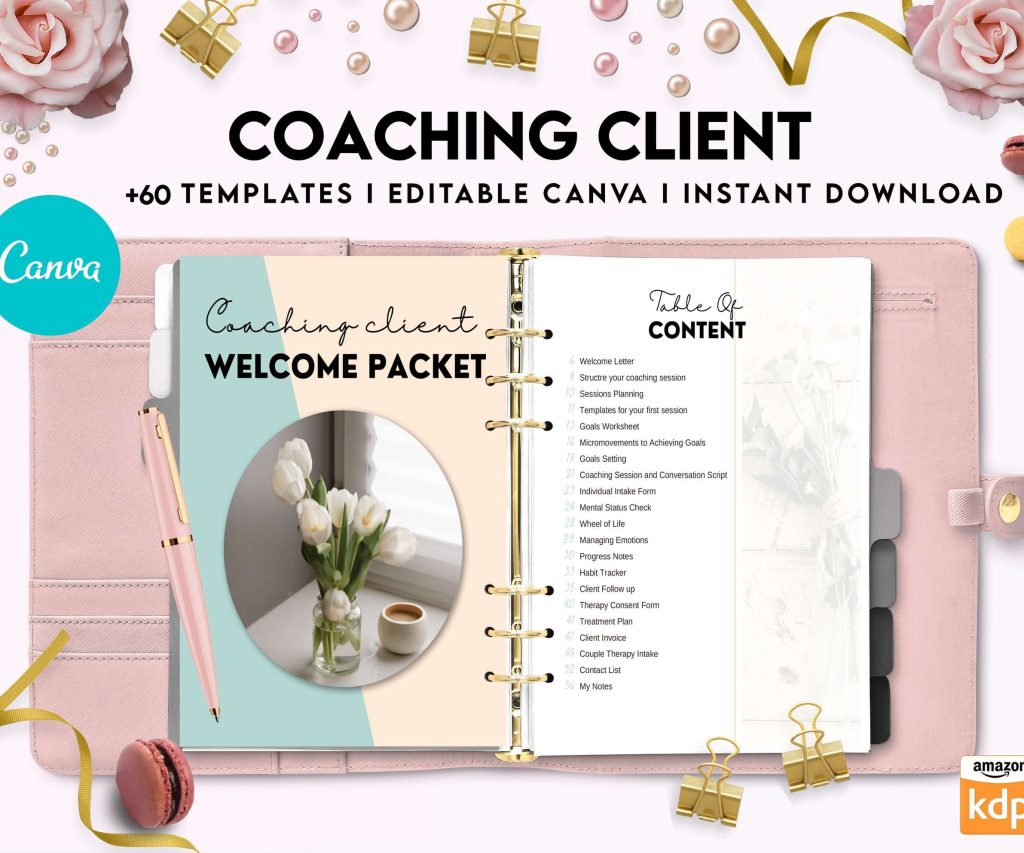 Coaching client welcome packet, client onboarding bundle, life coach guide