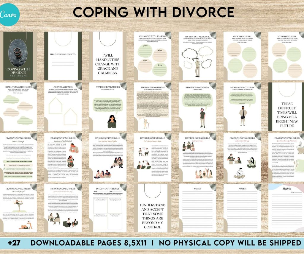 Coping with Divorce for adults, Canva Editable Templates